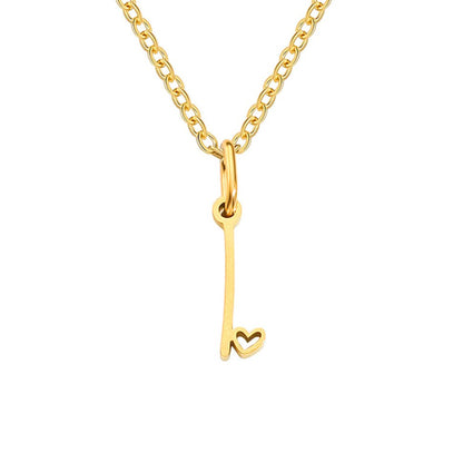 Gold-Tone Heart Letter Necklace