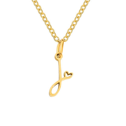 Gold-Tone Heart Letter Necklace