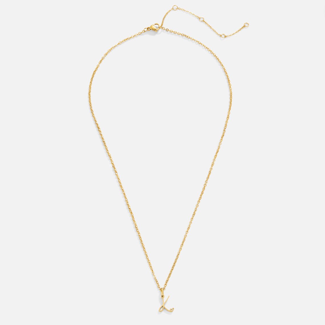 Gold-Tone Heart Letter Necklace
