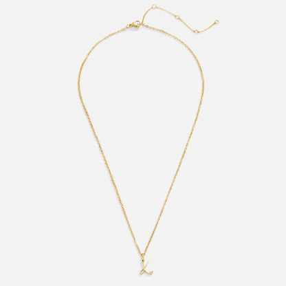 Gold-Tone Heart Letter Necklace
