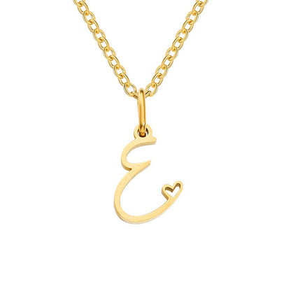 Gold-Tone Heart Letter Necklace