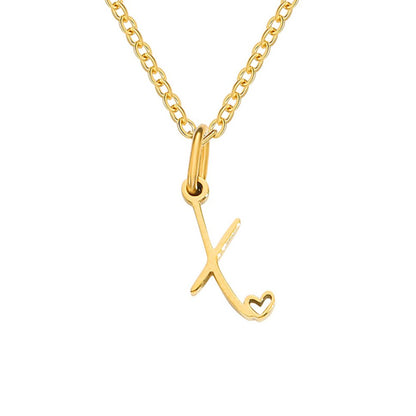 Gold-Tone Heart Letter Necklace
