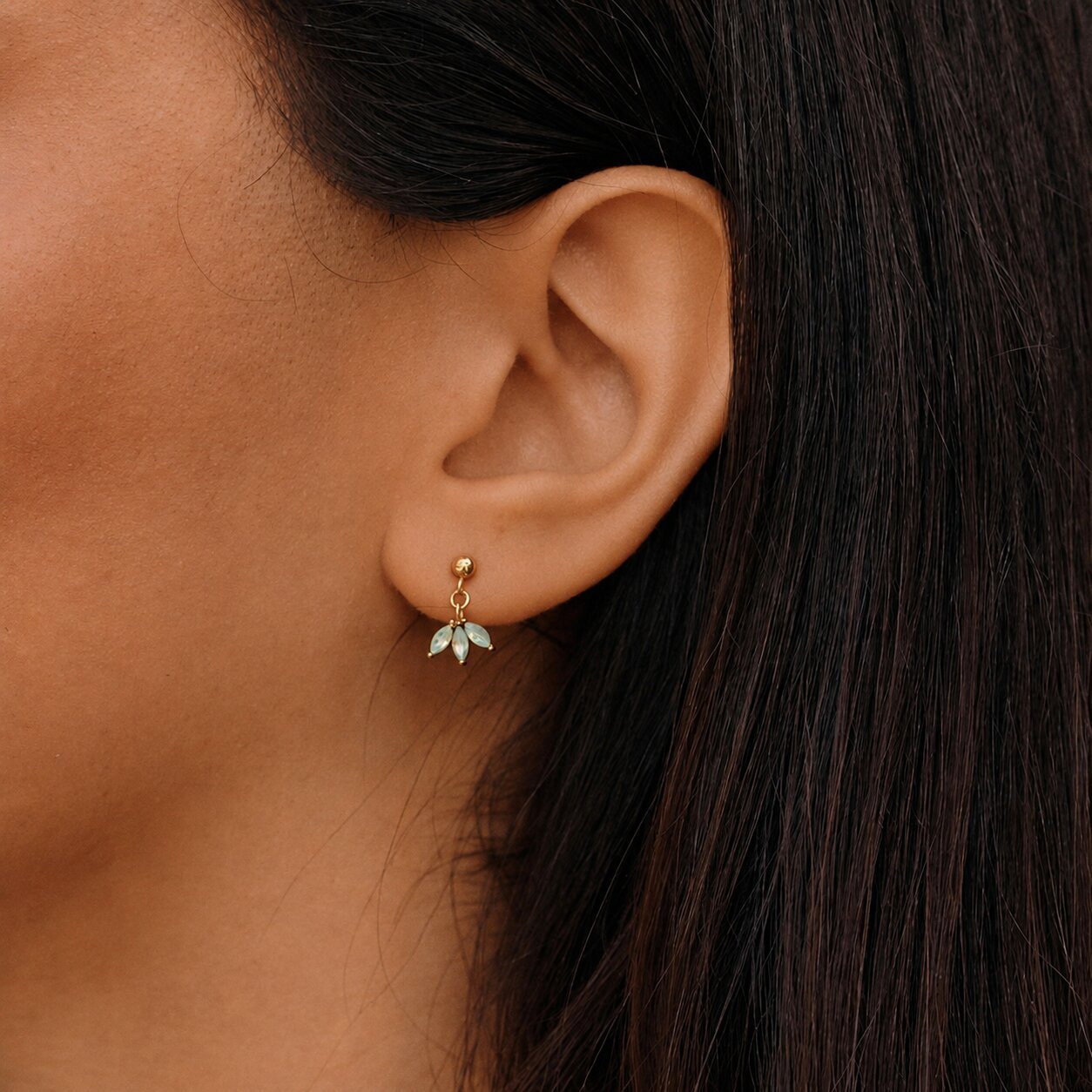 Gold-Tone Marquise Petal Drop Earrings
