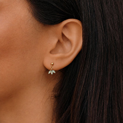 Gold-Tone Marquise Petal Drop Earrings