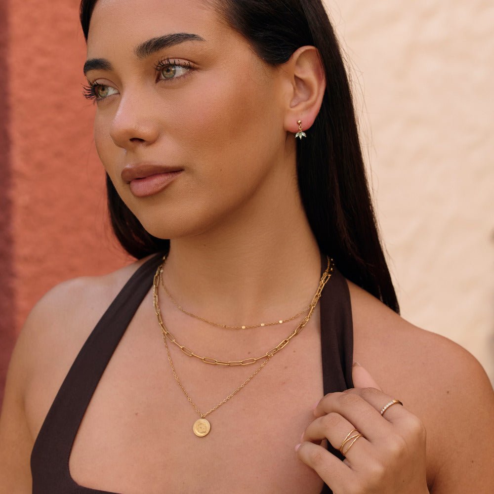 Gold-Tone Marquise Petal Drop Earrings