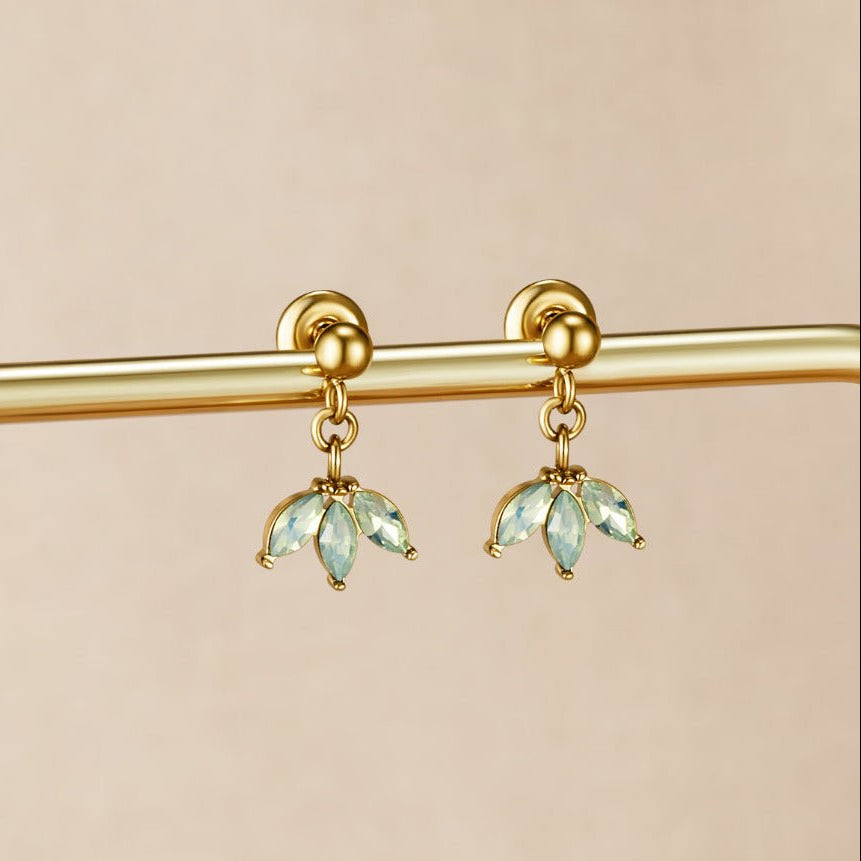 Gold-Tone Marquise Petal Drop Earrings