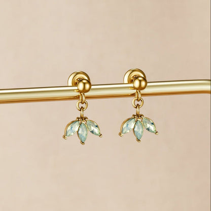 Gold-Tone Marquise Petal Drop Earrings