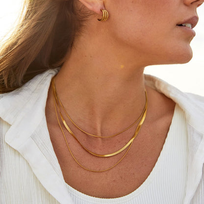 Gold-Tone Multi-Strand Chain Necklace