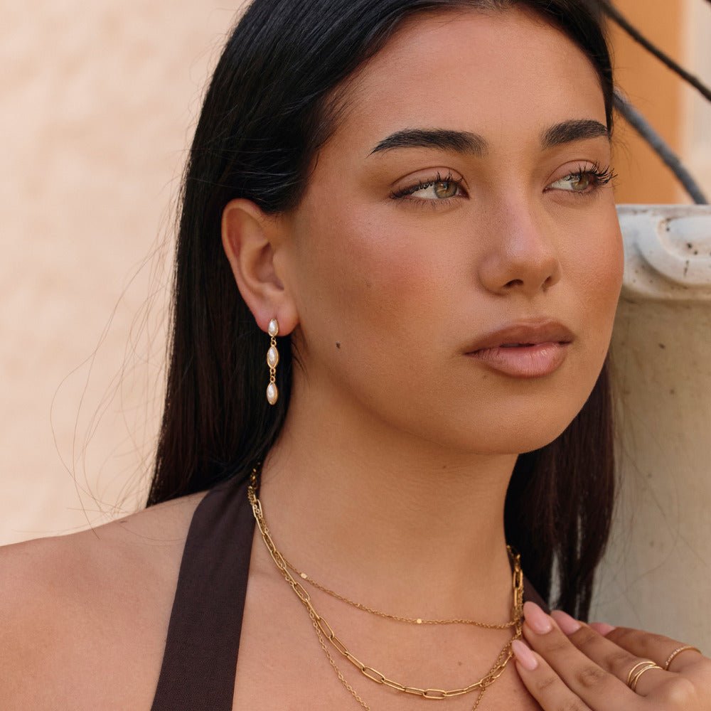 Serena Gold-Tone Pearl Drop Earrings