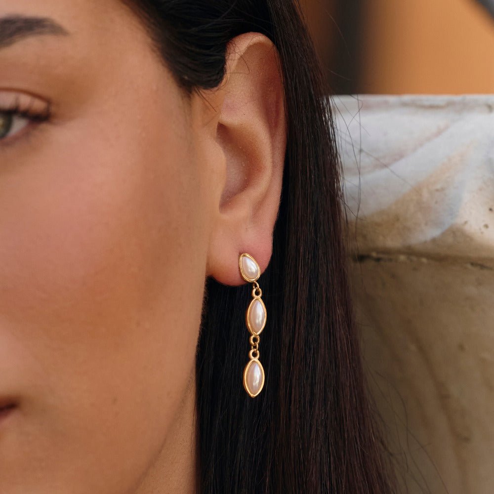 Serena Gold-Tone Pearl Drop Earrings