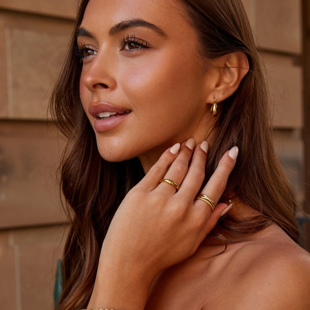 Serenity Gold-Tone Hoop Earrings