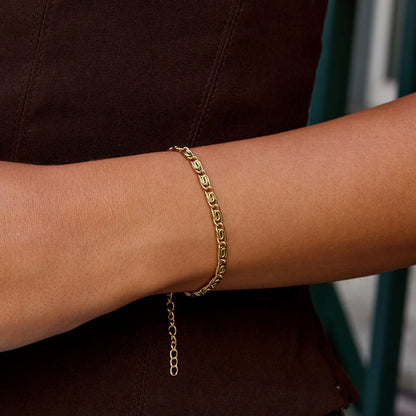 Gold-Tone Swirl Link Bracelet
