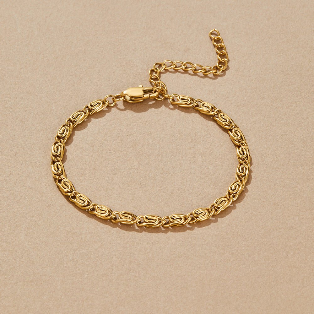 Gold-Tone Swirl Link Bracelet