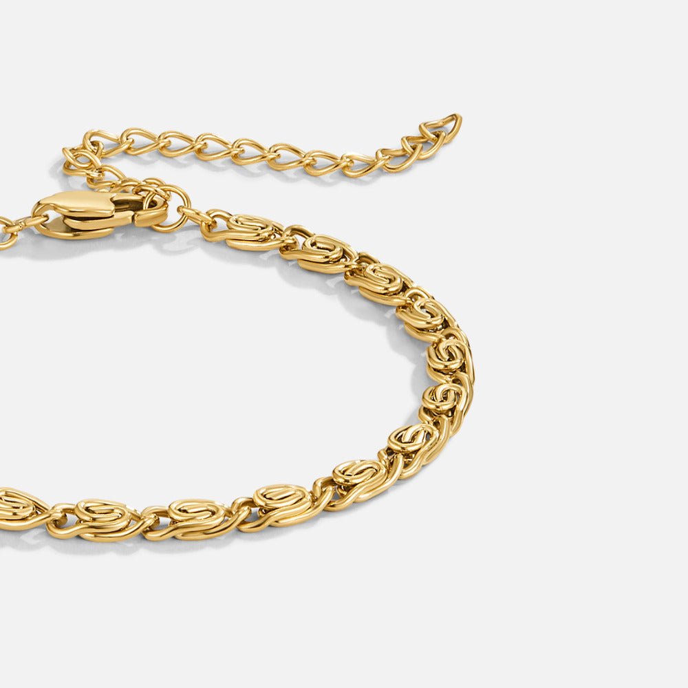 Gold-Tone Swirl Link Bracelet