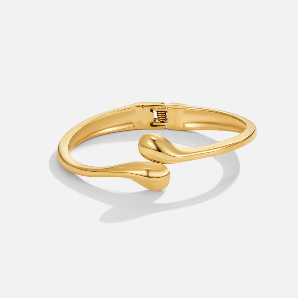 Gold-Tone Teardrop Bangle