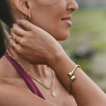 Gold-Tone Teardrop Bangle