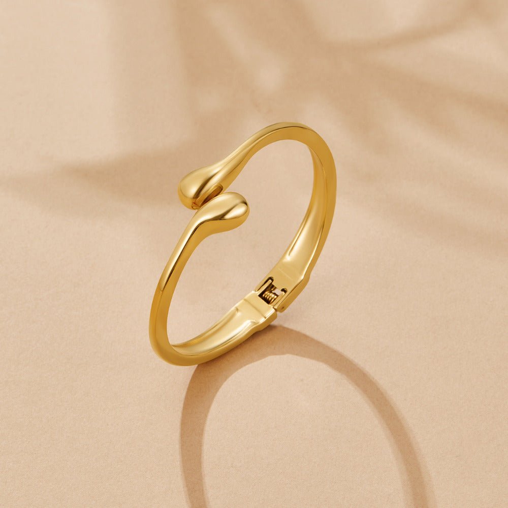 Gold-Tone Teardrop Bangle