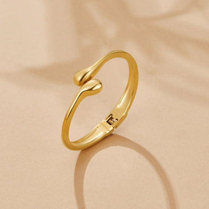 Gold-Tone Teardrop Bangle