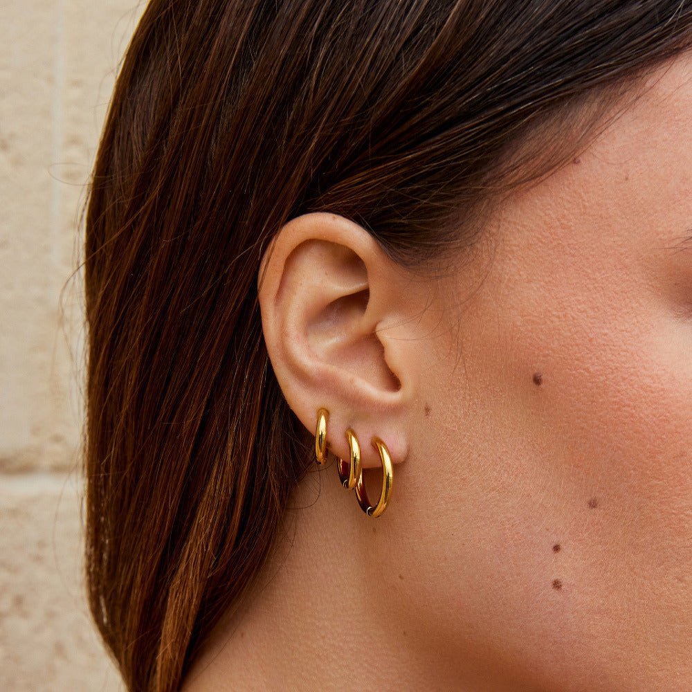 Gold-Tone Mini Hoop Trio Set