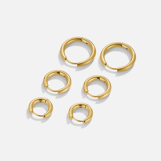 Gold-Tone Mini Hoop Trio Set