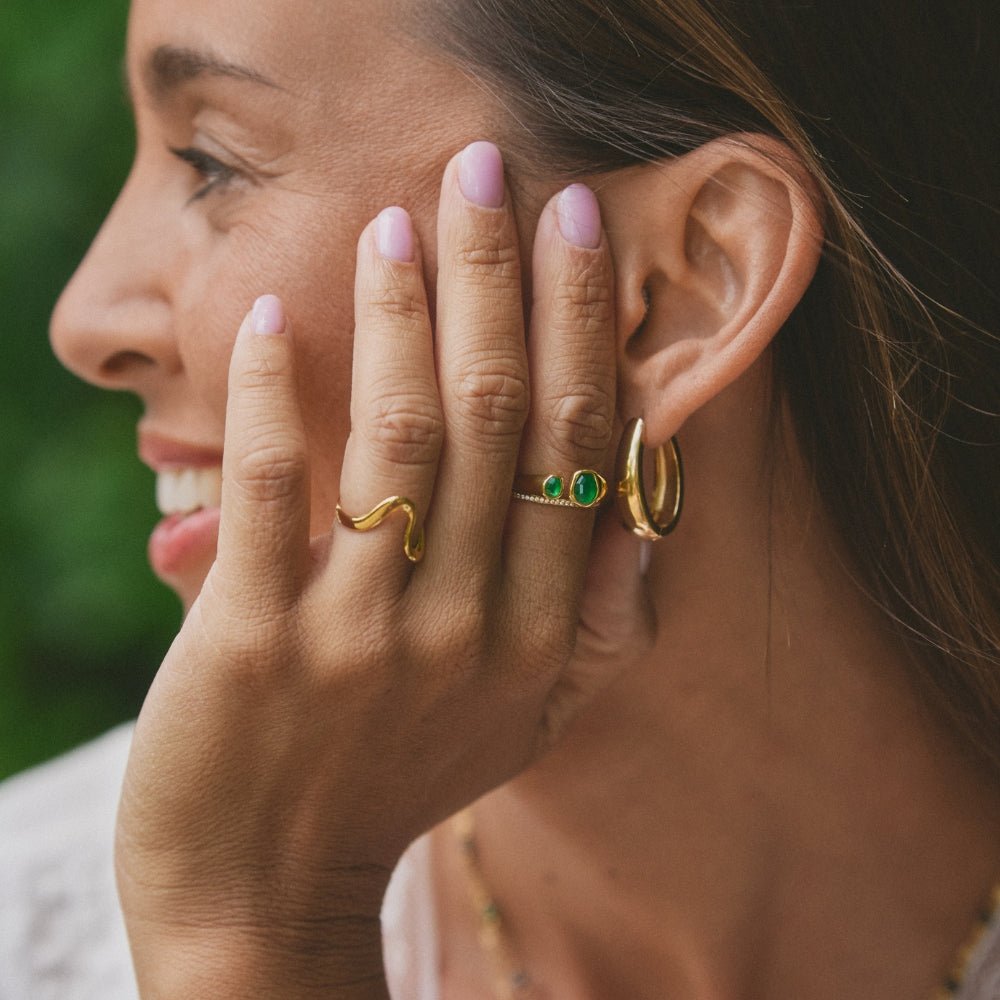 Gold-Tone Wave Band Ring