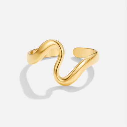 Gold-Tone Wave Band Ring