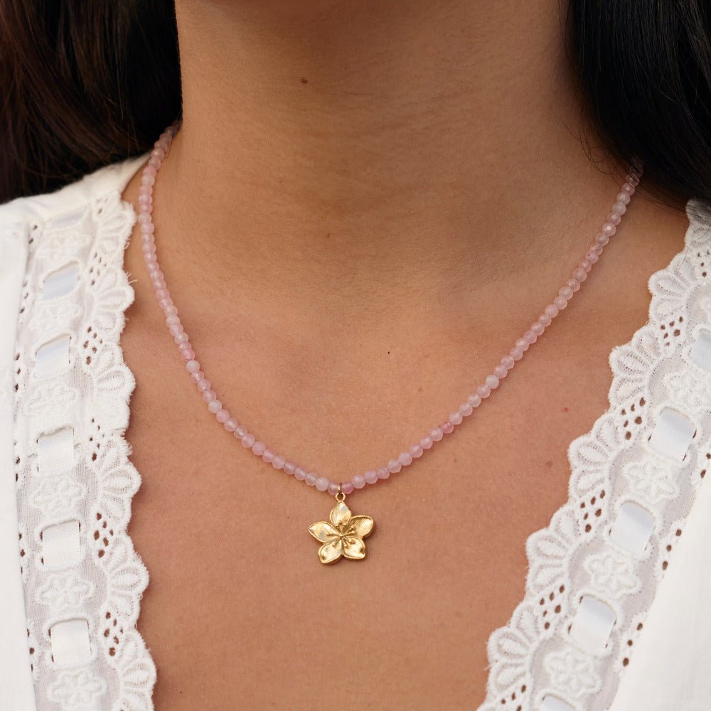 Golden Bloom Pendant Necklace