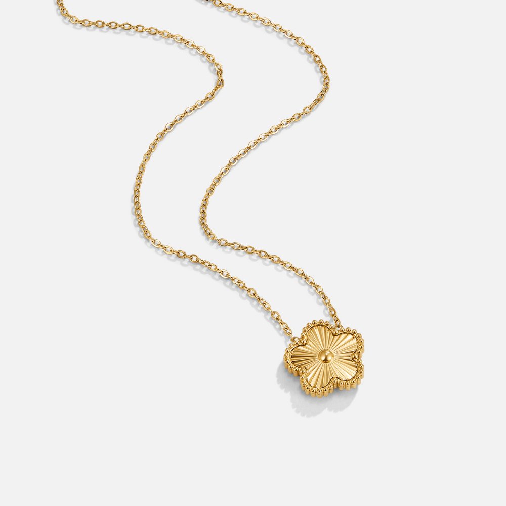 Golden Clover Pendant Necklace