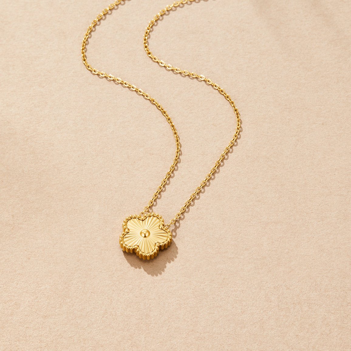 Golden Clover Pendant Necklace