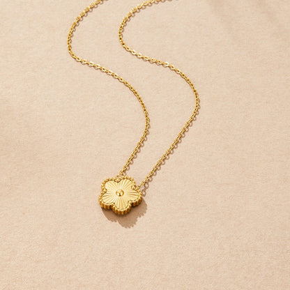 Golden Clover Pendant Necklace