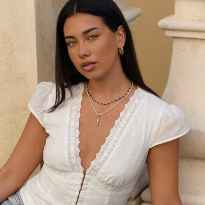 Gold-Tone Fish and Pearl Necklace