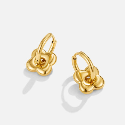 Golden Flower Puff Earrings