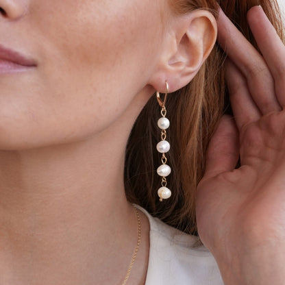 Gold-Tone Freshwater Pearl Earrings