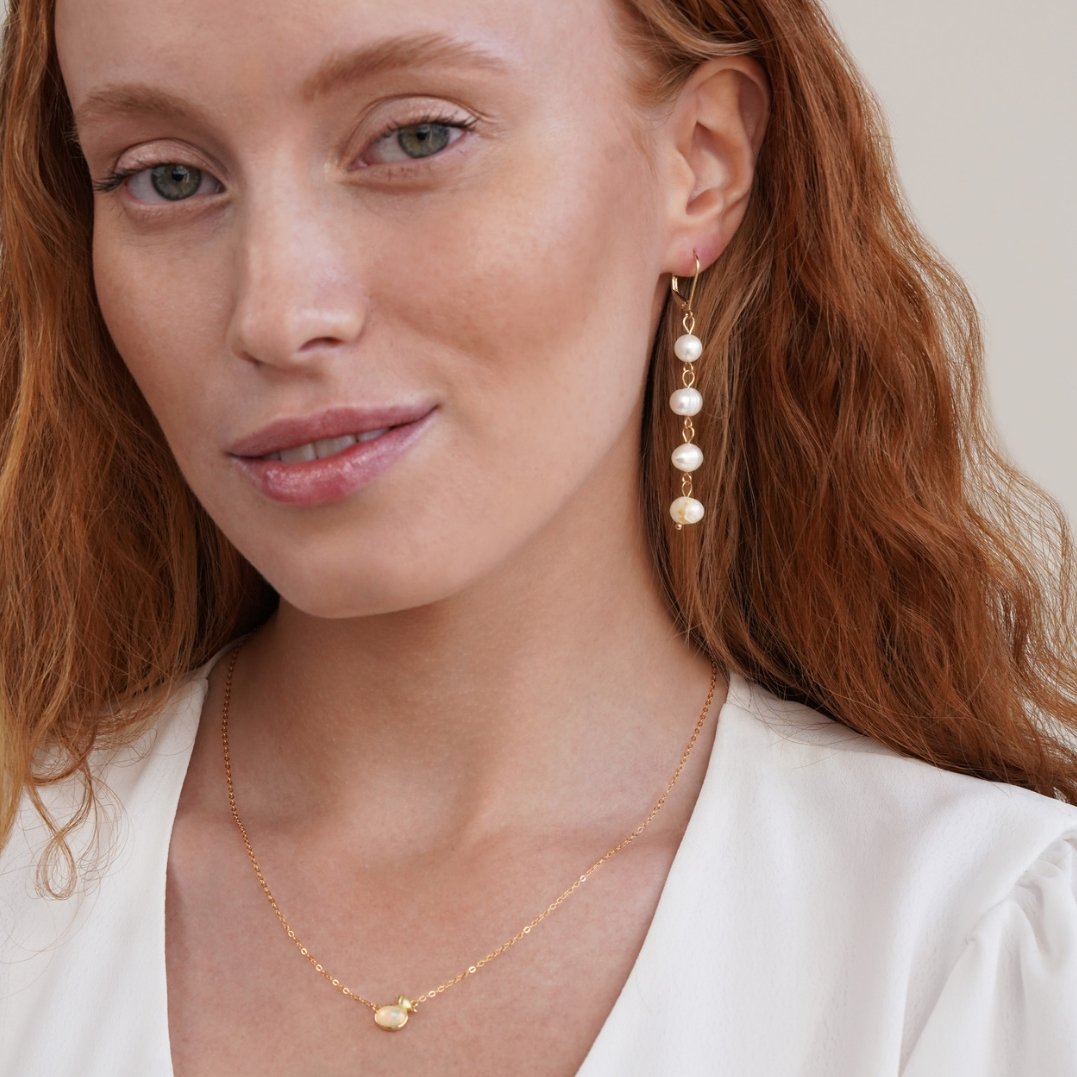 Gold-Tone Freshwater Pearl Earrings