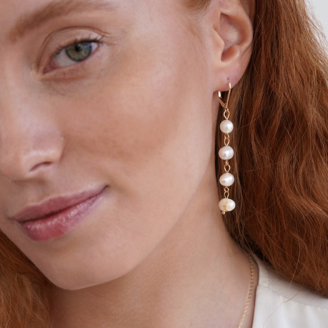 Gold-Tone Freshwater Pearl Earrings