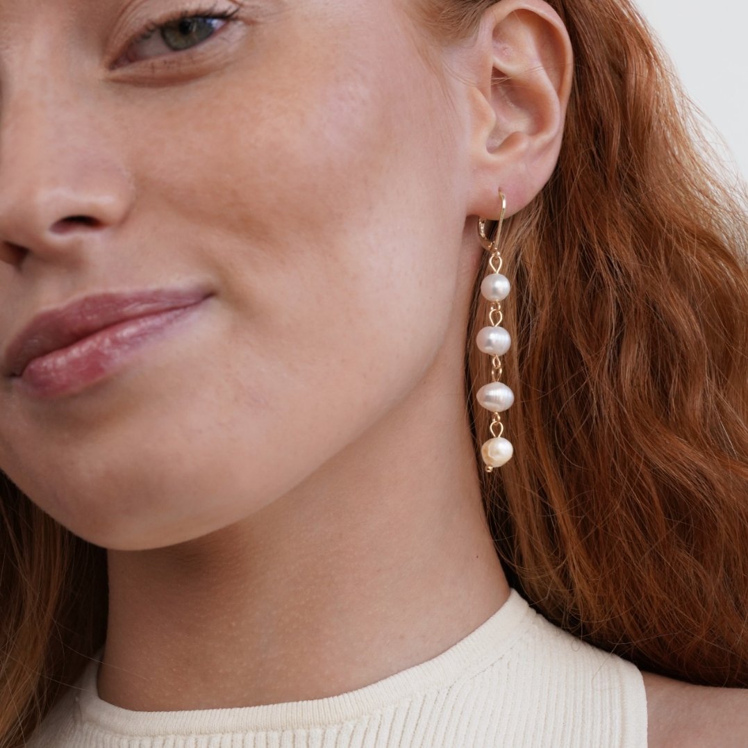 Gold-Tone Freshwater Pearl Earrings