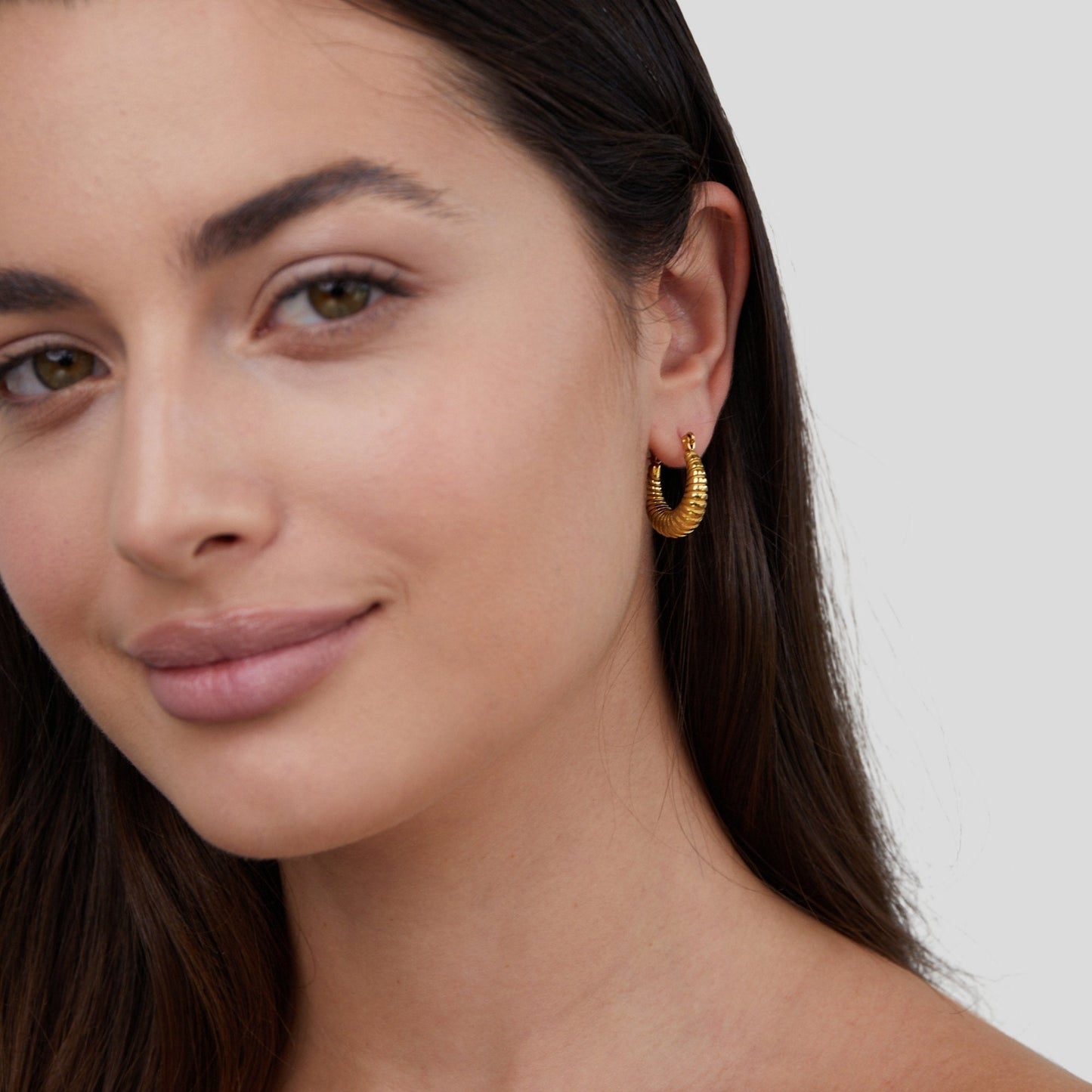 Mia Gold-Tone Croissant Hoops