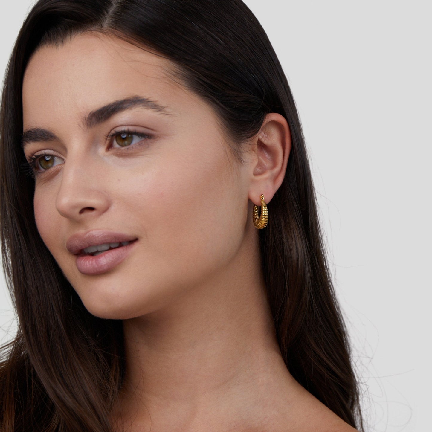 Mia Gold-Tone Croissant Hoops