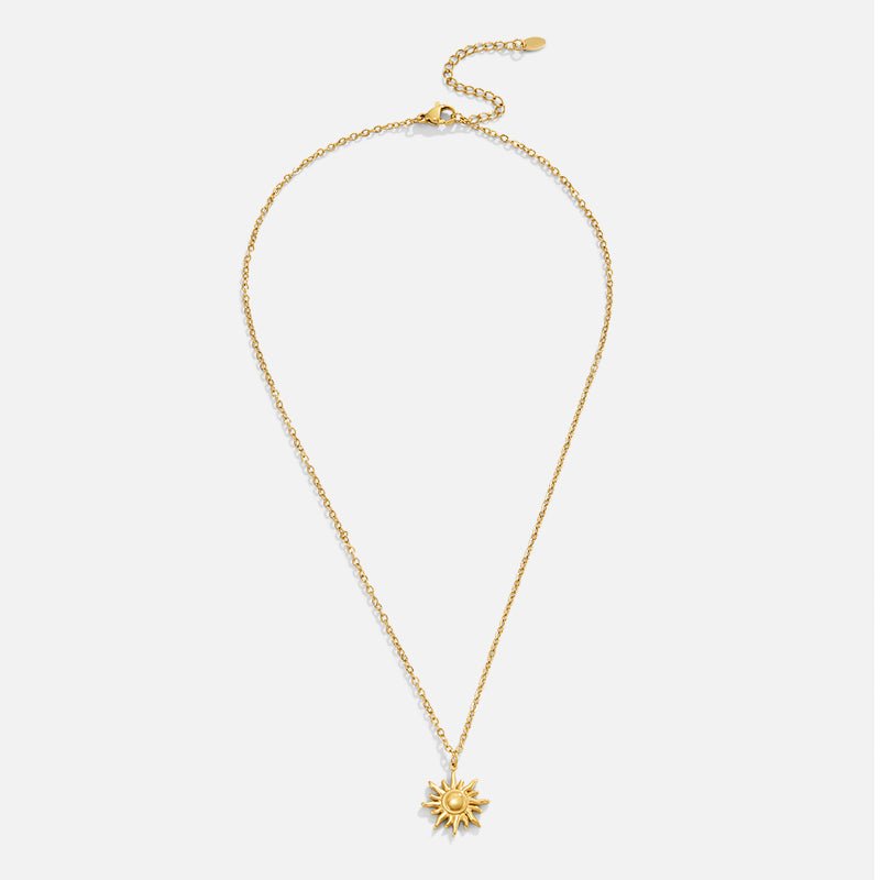 Golden Sunburst Pendant Necklace