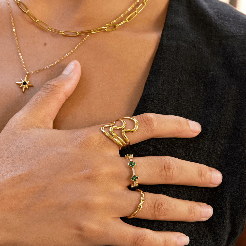 Golden Wave Wrap Ring