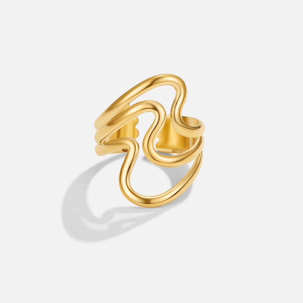 Golden Wave Wrap Ring