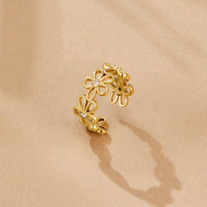 Gold-Tone Wildflower Infinity Ring