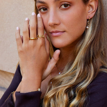 Gold-Tone Wildflower Infinity Ring