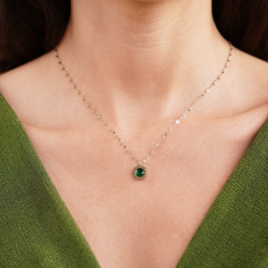 Athena Green Crystal Necklace