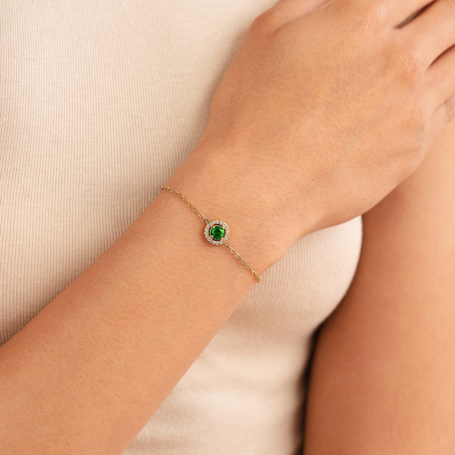 Emerald Green Crystal Bracelet