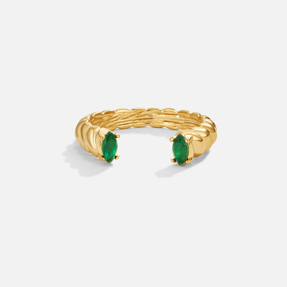 Emerald Green Cuff Ring