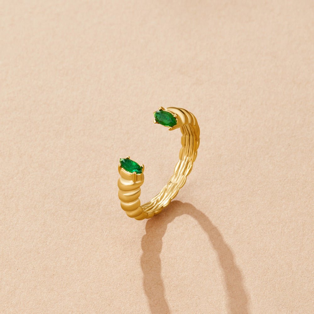 Emerald Green Cuff Ring