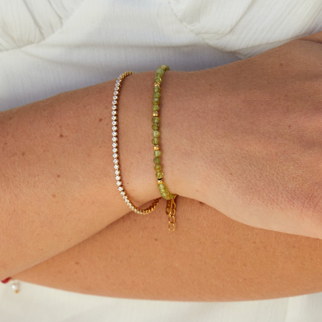 Olive Green Beaded Bracelet