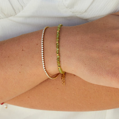 Olive Green Beaded Bracelet
