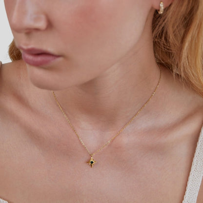 Emerald Green Crystal Star Necklace